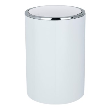WENKO 22554100 - Papperskorg INCA 18,5x25,5 cm vit/blank krom