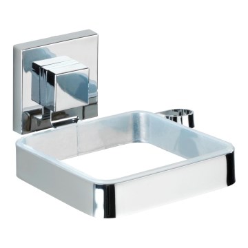 WENKO 22682100 -Hårtorkshållare VACUUM-LOC QUADRO ED 13,5x14 cm silver/krom