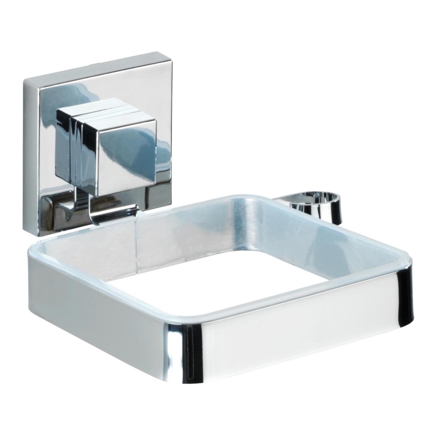 WENKO 22682100 -Hårtorkshållare VACUUM-LOC QUADRO ED 13,5x14 cm silver/krom