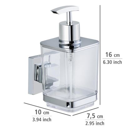 WENKO 22683100-Tvålpump VACUUM-LOC QUADRO ED 7,5x16 cm silver/blank krom