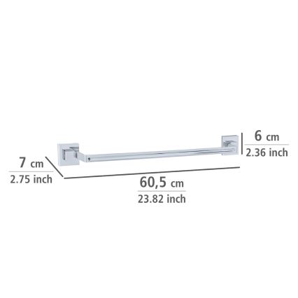 WENKO 22684100-Handdukshållare VACUUM-LOC QUADRO ED 60,5x6 cm silver/blankkrom