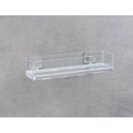 WENKO 22685100-Hylla VACUUM-LOC QUADRO ED 38,5x14,5 cm silver/blank krom