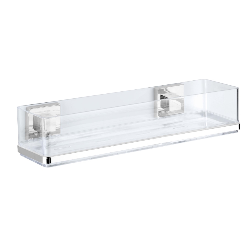 WENKO 22685100-Hylla VACUUM-LOC QUADRO ED 38,5x14,5 cm silver/blank krom