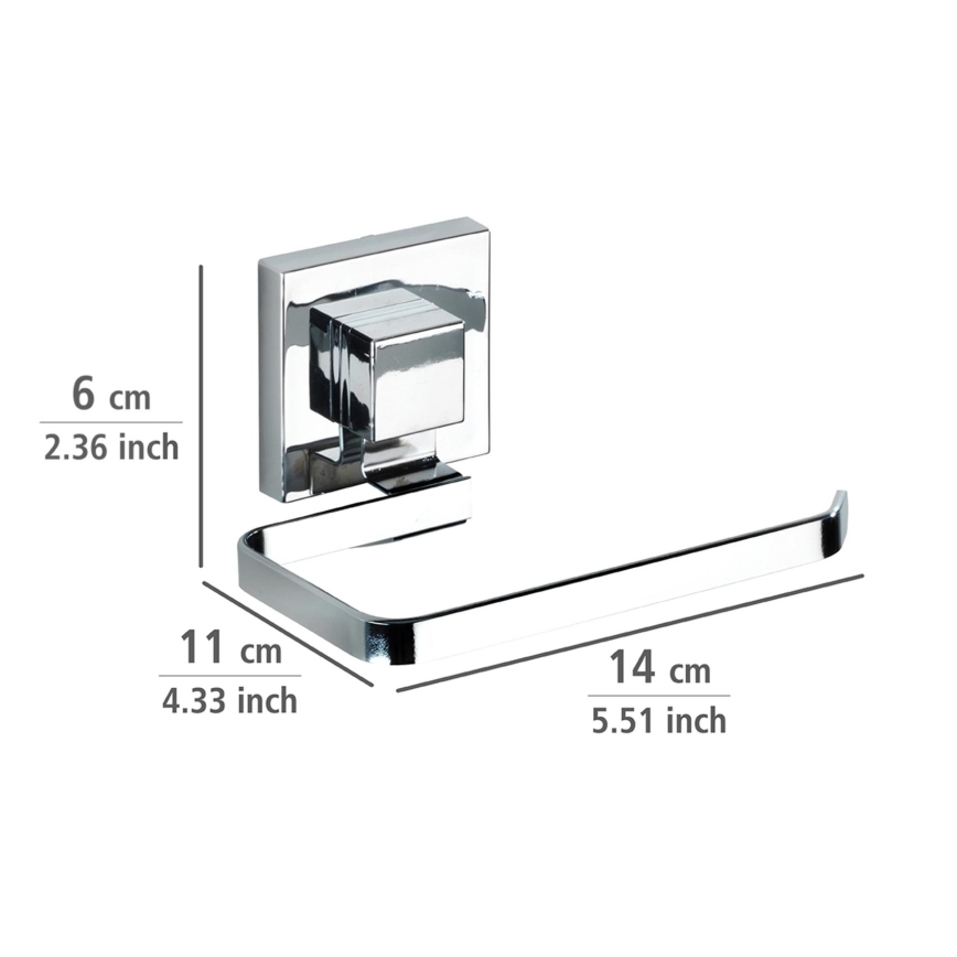 WENKO 22687100-Toalettpappershållare VACUUM-LOC QUADRO ED 14x11 cm polerad krom