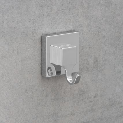 WENKO 22688100-Krok VACUUM-LOC QUADRO ED 6x7 cm silver/blankkrom