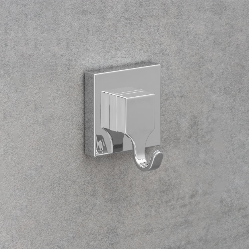 WENKO 22688100-Krok VACUUM-LOC QUADRO ED 6x7 cm silver/blankkrom