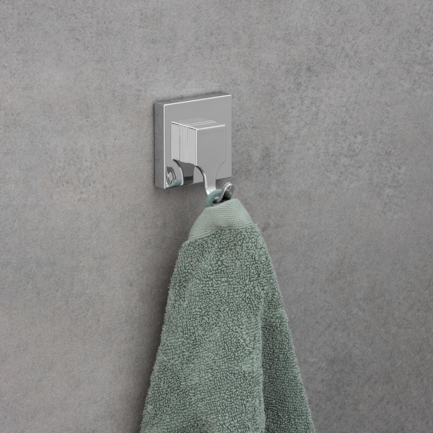WENKO 22688100-Krok VACUUM-LOC QUADRO ED 6x7 cm silver/blankkrom