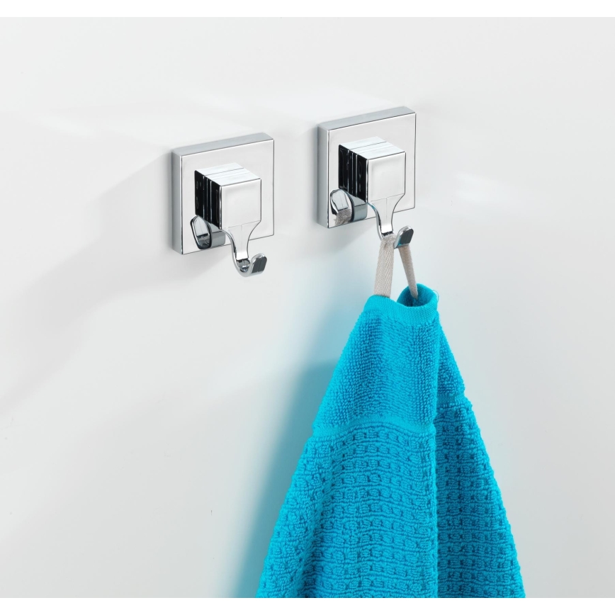 WENKO 22688100-Krok VACUUM-LOC QUADRO ED 6x7 cm silver/blankkrom