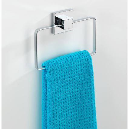 WENKO 22689100-Handdukshållare VACUUM-LOC QUADRO ED 18,5x14 cm silver/polerad krom