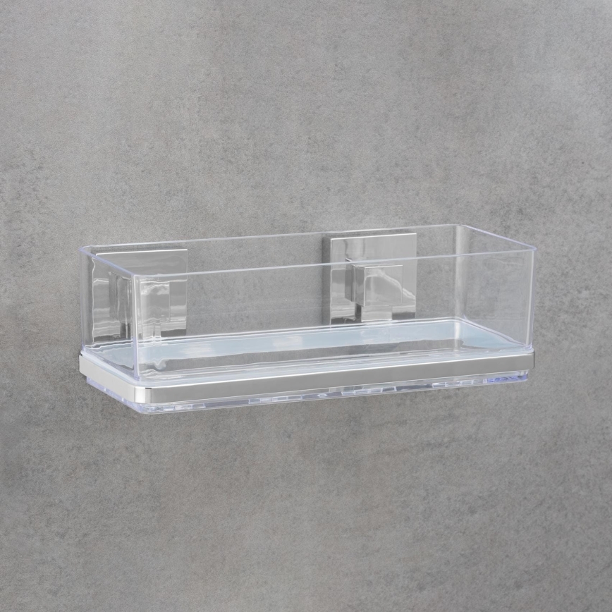 WENKO 22692100-Hylla VACUUM-LOC QUADRO ED 25,5x14 cm silver/transparent