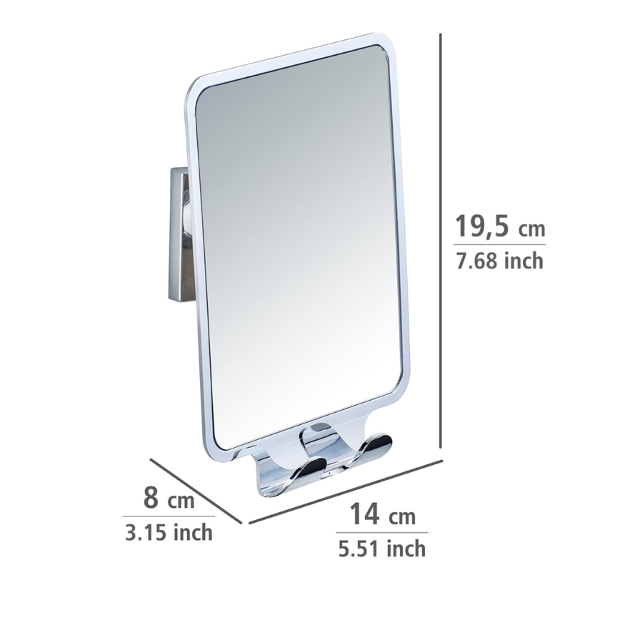 WENKO 22693100 - Sminkspegel VACUUM-LOC QUADRO ED 14x19,5 cm blank krom