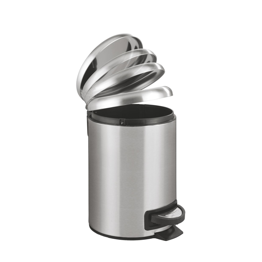 WENKO 22702100 - Avfallskorg LEMAN 17x25 cm rostfritt stål/satinfinish/svart