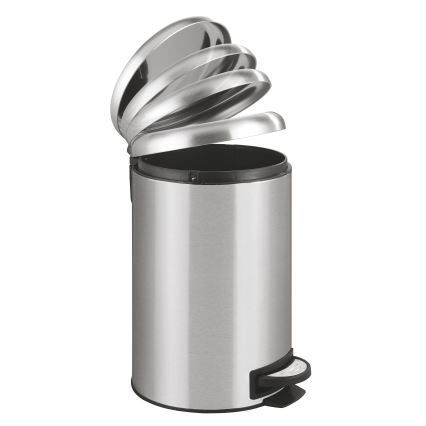 WENKO 22703100 - LEMAN avfallskorg 25x38 cm rostfritt stål/satinpolerad/svart