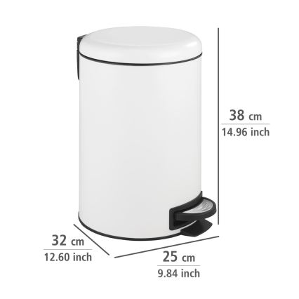 WENKO 22707100 - Avfallskorg LEMAN 25x38 cm vit/svart