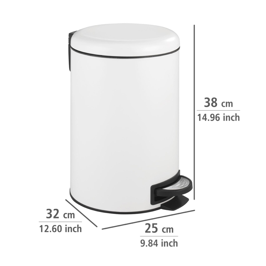 WENKO 22707100 - Avfallskorg LEMAN 25x38 cm vit/svart