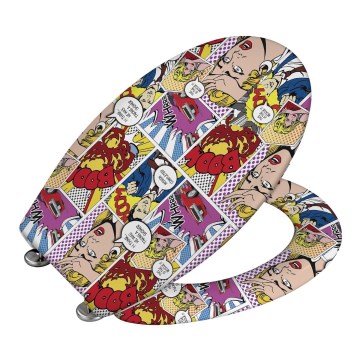 WENKO 22797100-WC POP-ART toalettsits 45x38 cm, flerfärgad/silverfärgad
