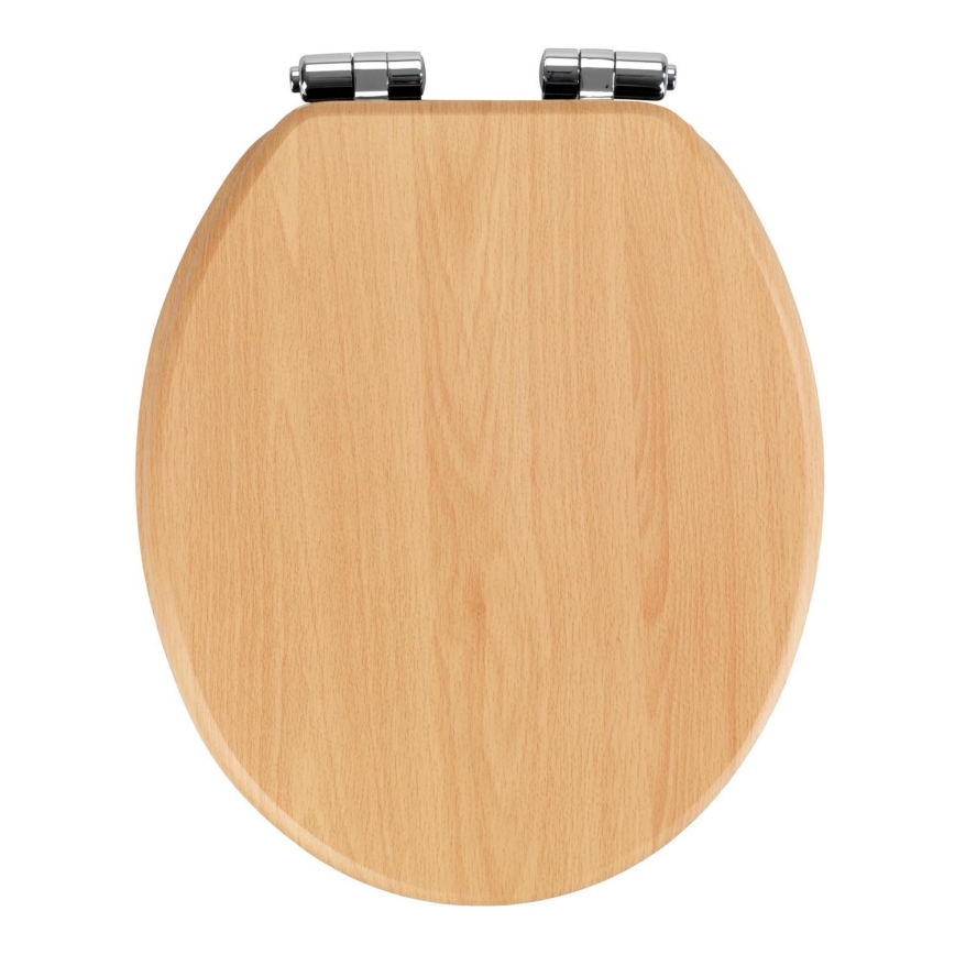 WENKO 22979100-WC-sits NATURAL BEECH 35,5x42,5 cm brun/silver
