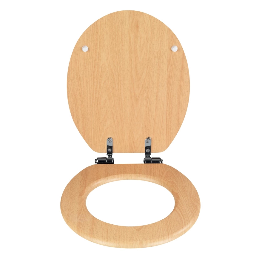 WENKO 22979100-WC-sits NATURAL BEECH 35,5x42,5 cm brun/silver