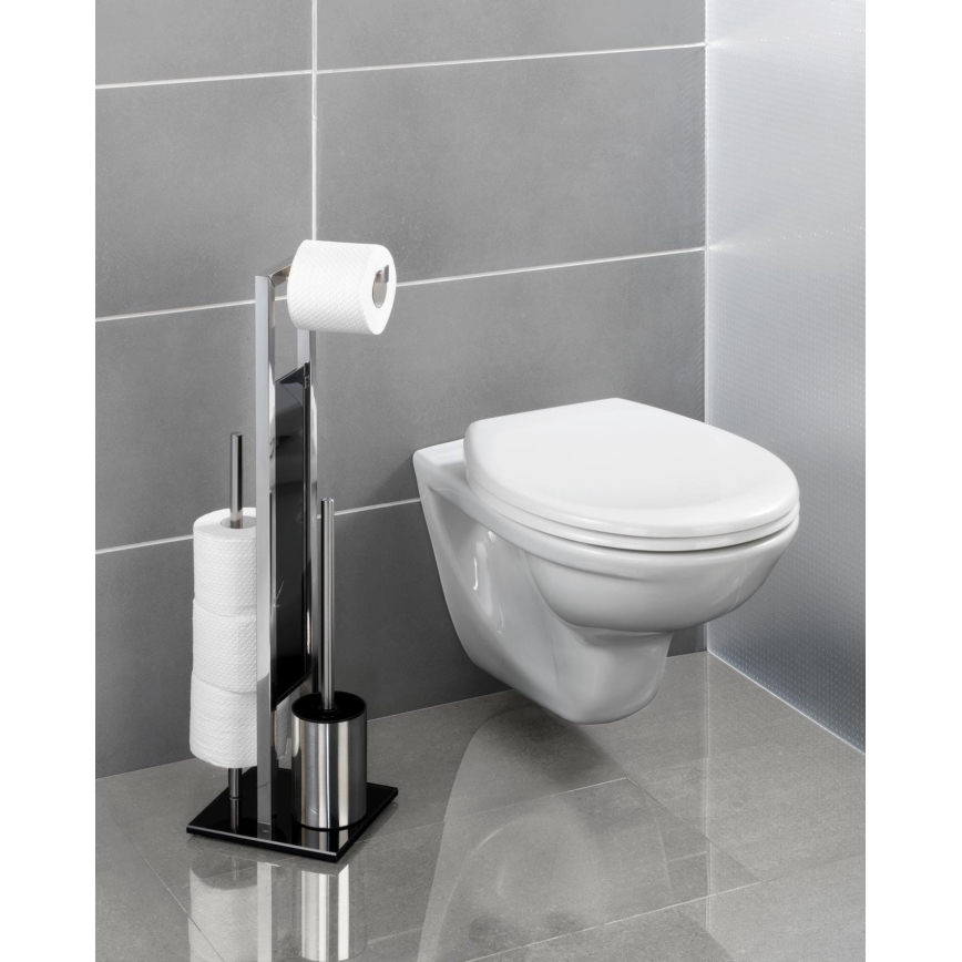 WENKO 22983100 - WC-borste RIVALTA 18x70 cm rostfritt stål/silver/svart