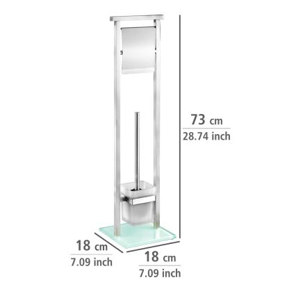 WENKO 22992100 - WC-borste DEBAR 18x73 cm rostfritt stål/satin/vit