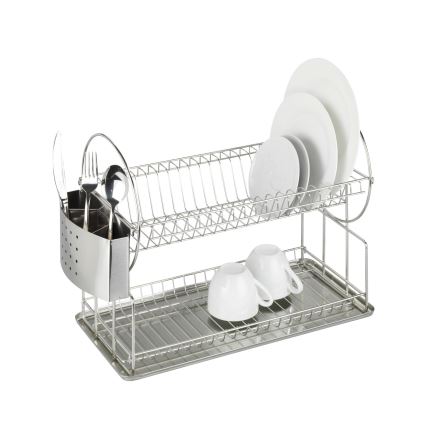 WENKO 2329100 - Diskställ DUO 21x33 cm rostfritt stål/silver