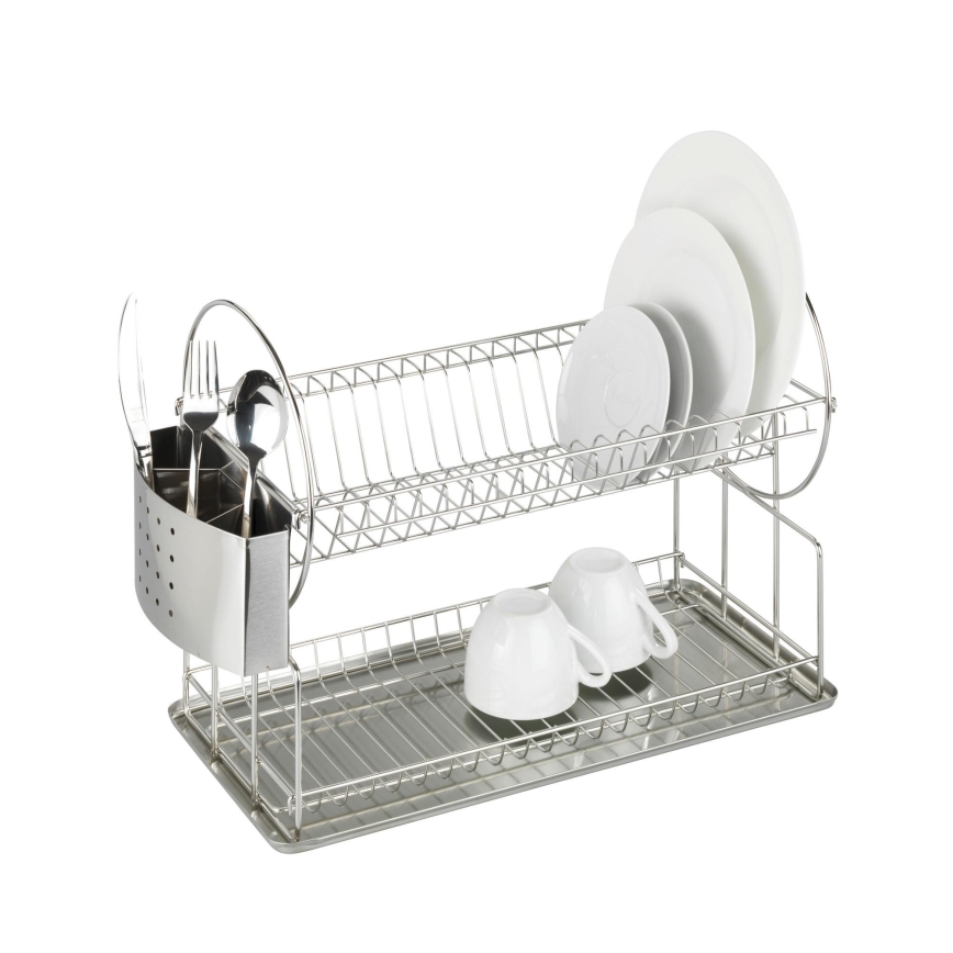 WENKO 2329100 - Diskställ DUO 21x33 cm rostfritt stål/silver
