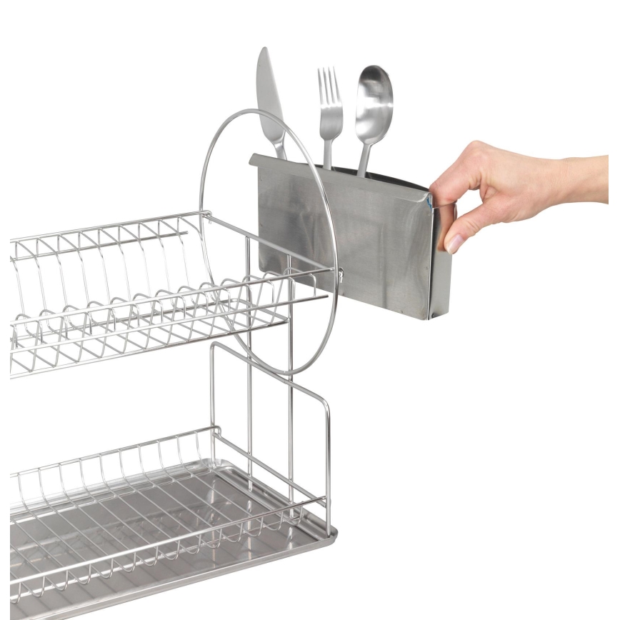WENKO 2329100 - Diskställ DUO 21x33 cm rostfritt stål/silver