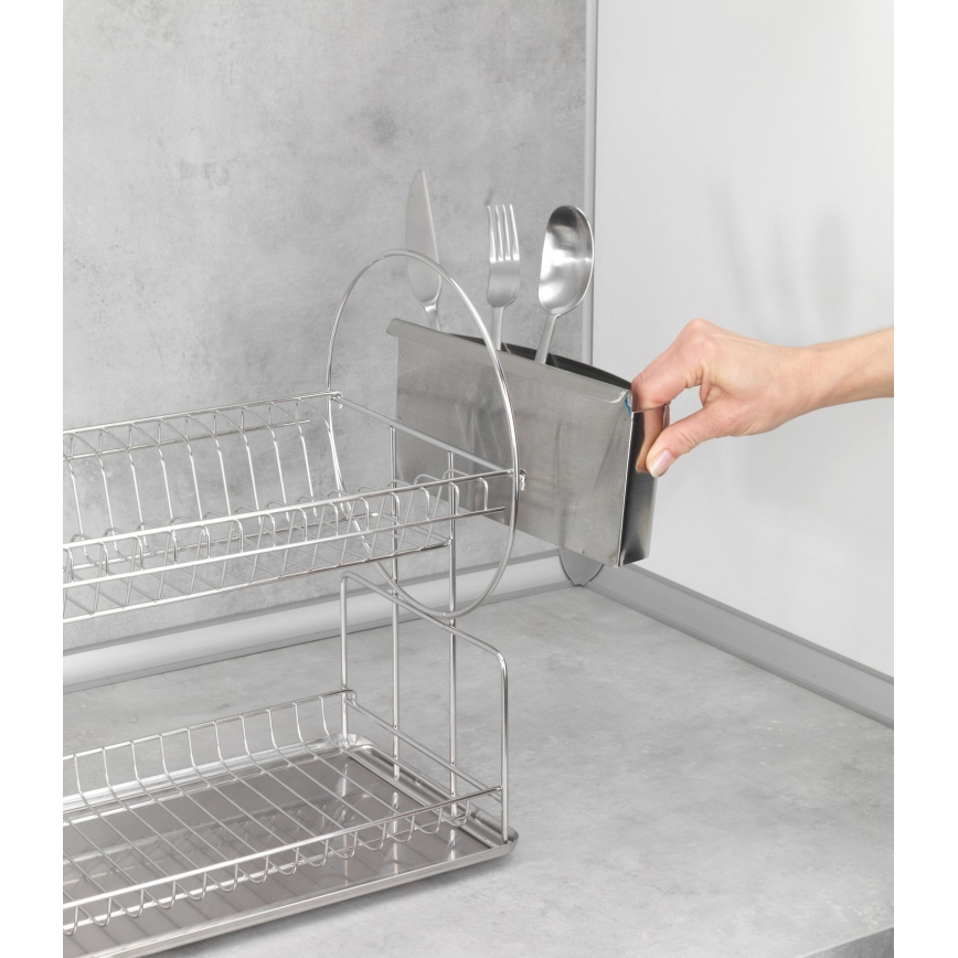 WENKO 2329100 - Diskställ DUO 21x33 cm rostfritt stål/silver