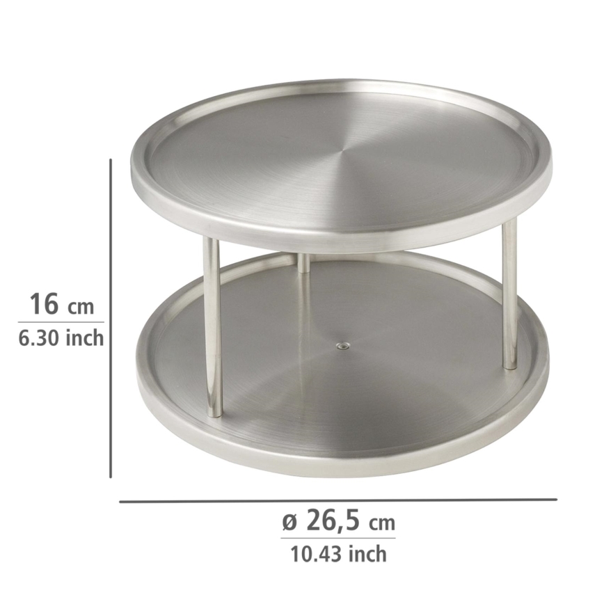 WENKO 2335100 - Skåpskarusell 26,5x15,5 cm rostfritt stål/silverfärgad