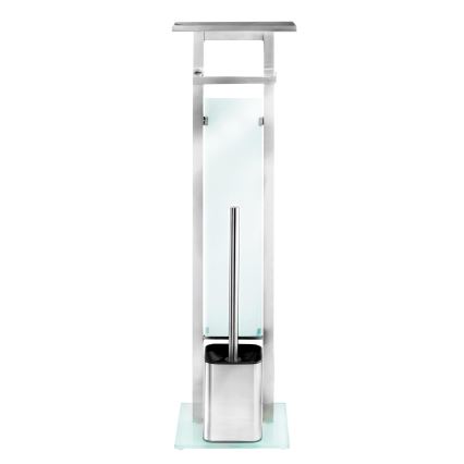 WENKO 23364100 - WC-borste DEBAR 21x70,5 cm rostfritt stål/satinborstad/vit
