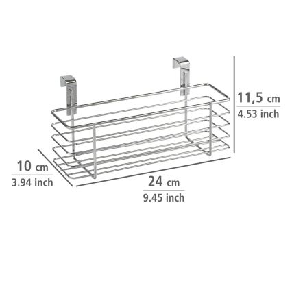 WENKO 2344100 - SLIM-korg 24x11,5 cm blankkrom/svart