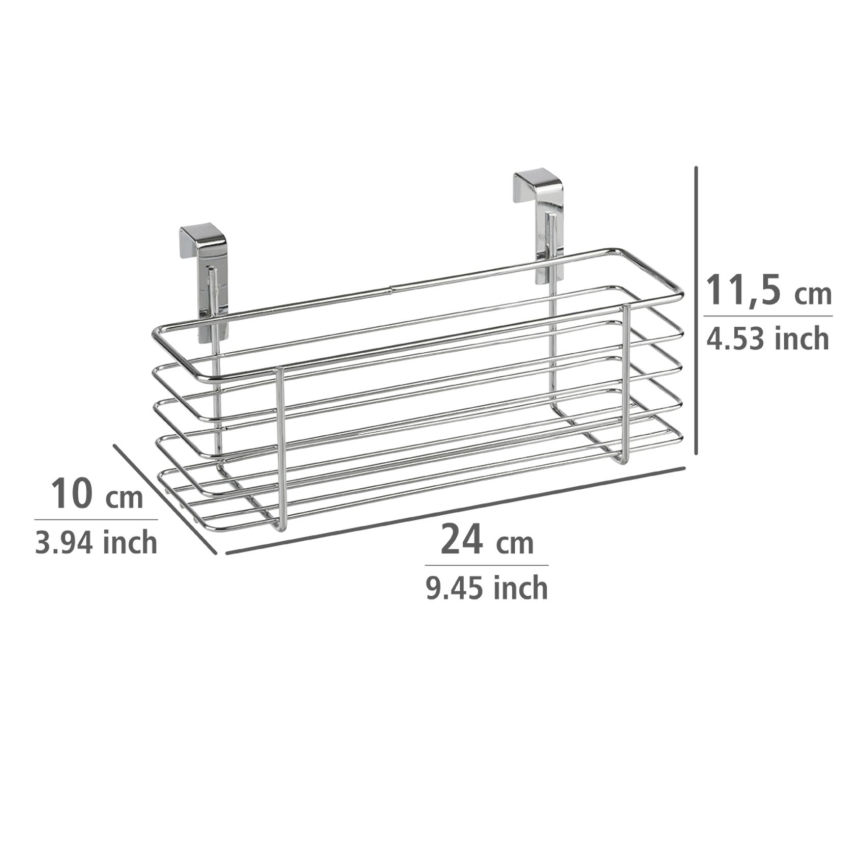 WENKO 2344100 - SLIM-korg 24x11,5 cm blankkrom/svart
