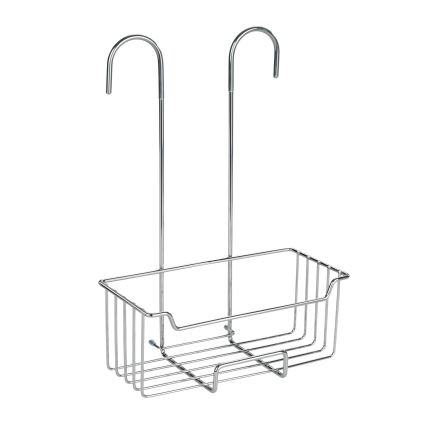 WENKO 23499100 - Duschhylla MILO 25x36 cm, rostfritt stål/silver/genomskinlig