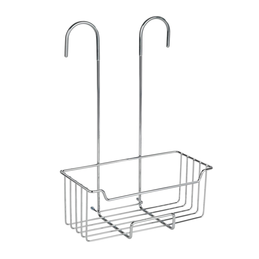 WENKO 23499100 - Duschhylla MILO 25x36 cm, rostfritt stål/silver/genomskinlig