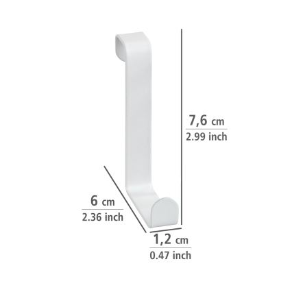 WENKO 23545100 - Dörrhängare 7,6 x 6 cm vit