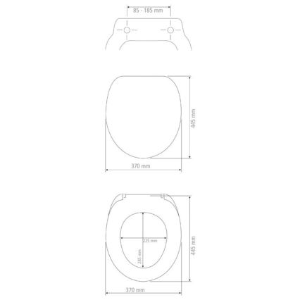WENKO 23571100-WC toalettsits 300/350 kg (WC-sits) 44,5x37 cm, flerfärgad/silver