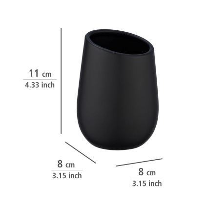 WENKO 23651800 - Tandborstmugg BADI 8x11 cm svart
