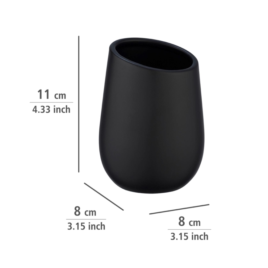 WENKO 23651800 - Tandborstmugg BADI 8x11 cm svart