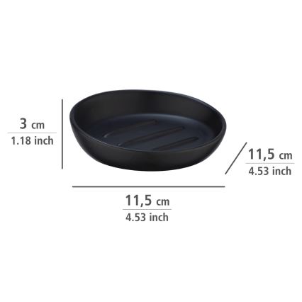 WENKO 23653100 - Tvålfat BADI 11,5 x 3 cm svart
