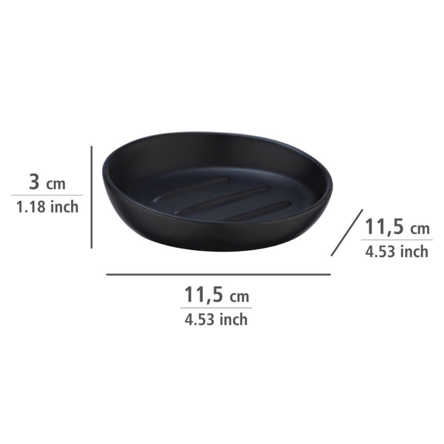 WENKO 23653100 - Tvålfat BADI 11,5 x 3 cm svart