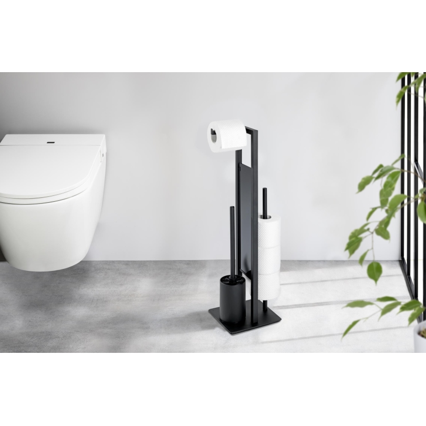 WENKO 23708100 - Toalettborste RIVALTA 18x70 cm svart