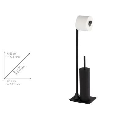 WENKO 23710100 - WC-borste HELLA 15x69 cm svart