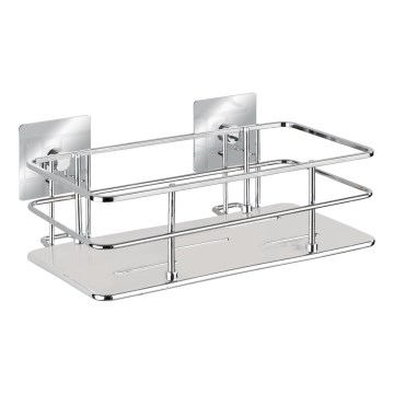 WENKO 23854800 - Hylla TURBO-LOC QUADRO ED. 24 x 14,5 cm, rostfritt stål/polerad krom