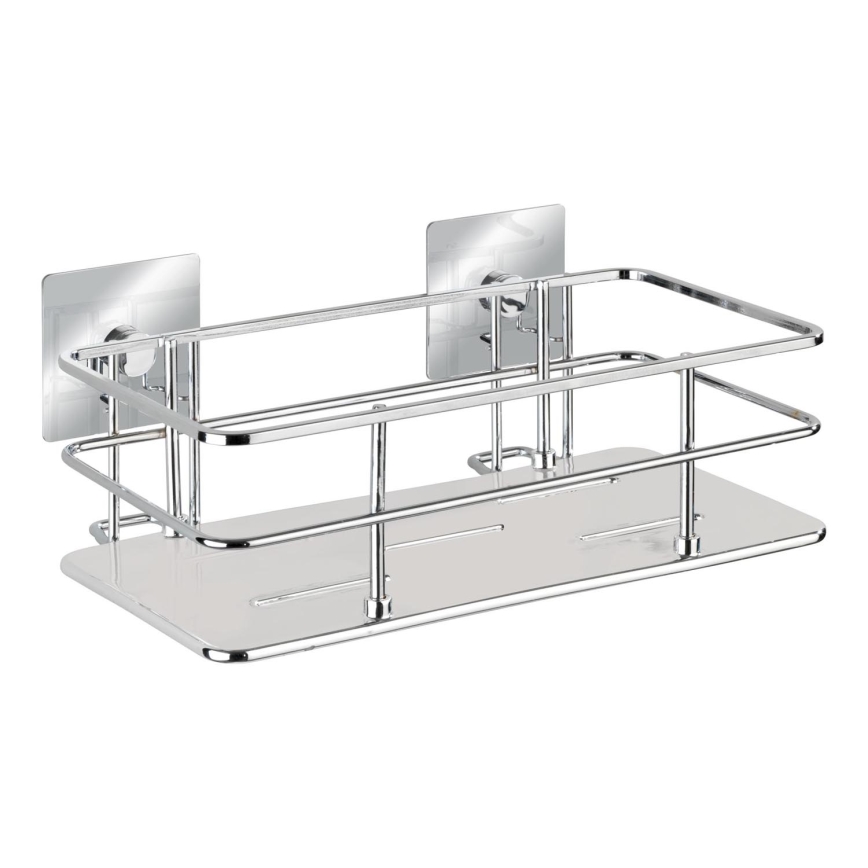 WENKO 23854800 - Hylla TURBO-LOC QUADRO ED. 24 x 14,5 cm, rostfritt stål/polerad krom