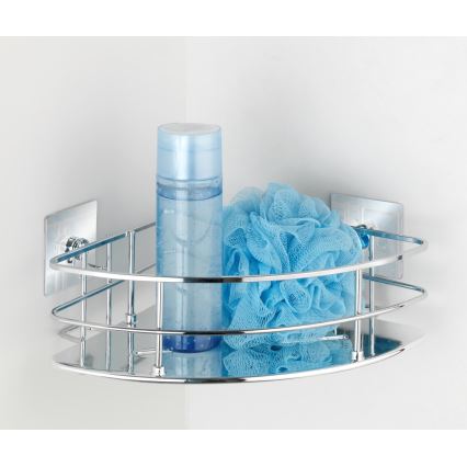WENKO 23856800-Hylla TURBO-LOC QUADRO ED. 27,5 x 19,3 cm, rostfritt stål/blank krom