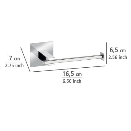 WENKO 23859800 - Toalettpappershållare TURBO-LOC QUADRO ED 16,5x6,5 cm i rostfritt stål