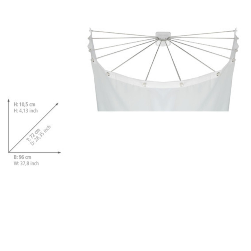 WENKO 23863100 - Duschhållare 96x72 cm rostfritt stål/vit
