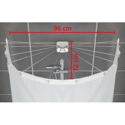 WENKO 23863100 - Duschhållare 96x72 cm rostfritt stål/vit