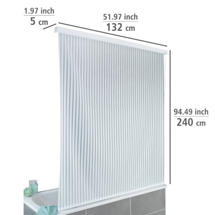 WENKO 23864100 - Duschrullgardin 132x240 cm vit