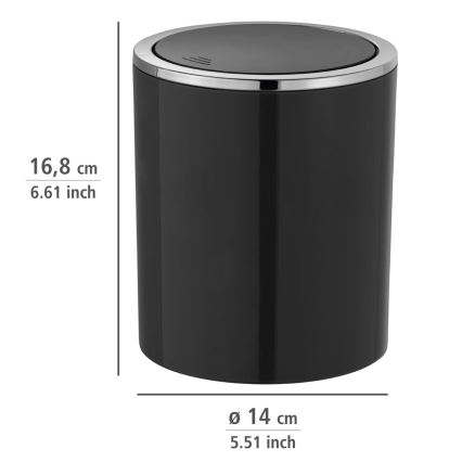 WENKO 23934100 - Korg INCA 14x16,8 cm svart/polerad krom
